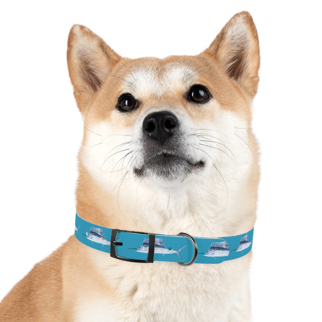 Sailfish Gyotaku-Inspired Pet Collar